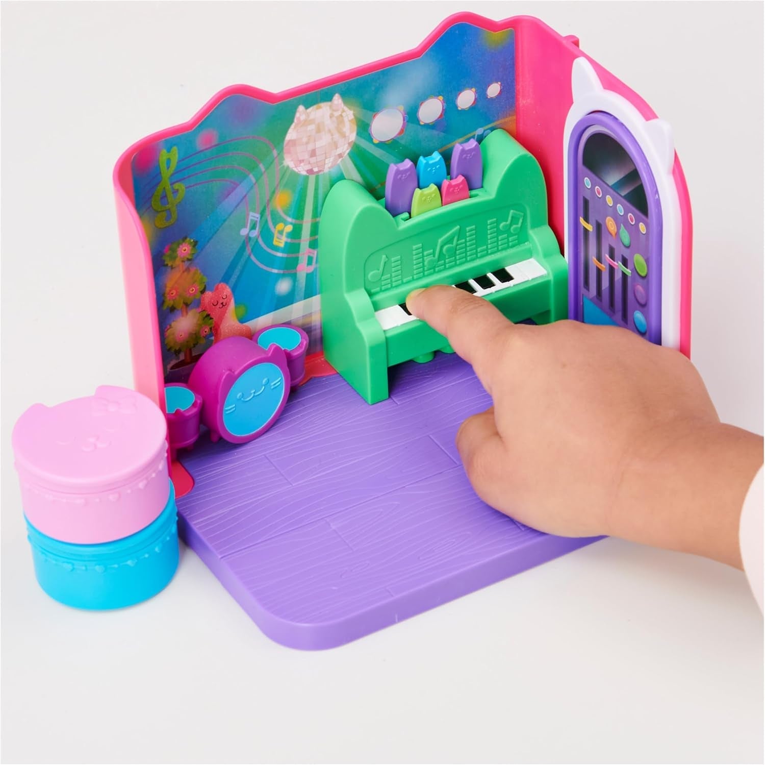 Pokoj Gabby Dollhouse Deluxe Room Groovy Music Room a Deluxe Room Sweet Dreams Fluffy Cat Ložnice