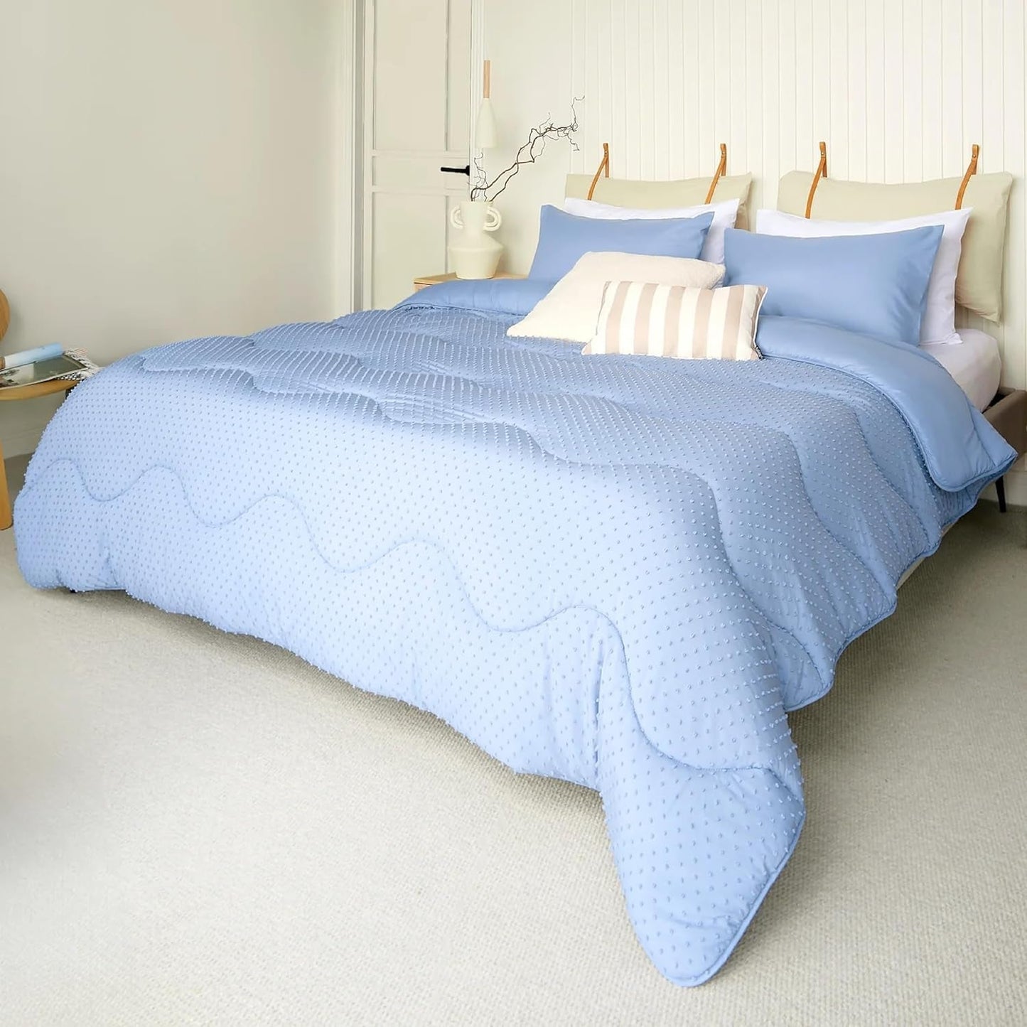 Přikrývka Night Lark bez potahu, 4,5 Tog, King Size, Kolekce všívaných bodů, Luxusní povlečení, Hypoalergenní, Lze prát v pračce, Teplý písek Naty Shop Přikrývky a přikrývky Dusk Blue Super King pouze přikrývka