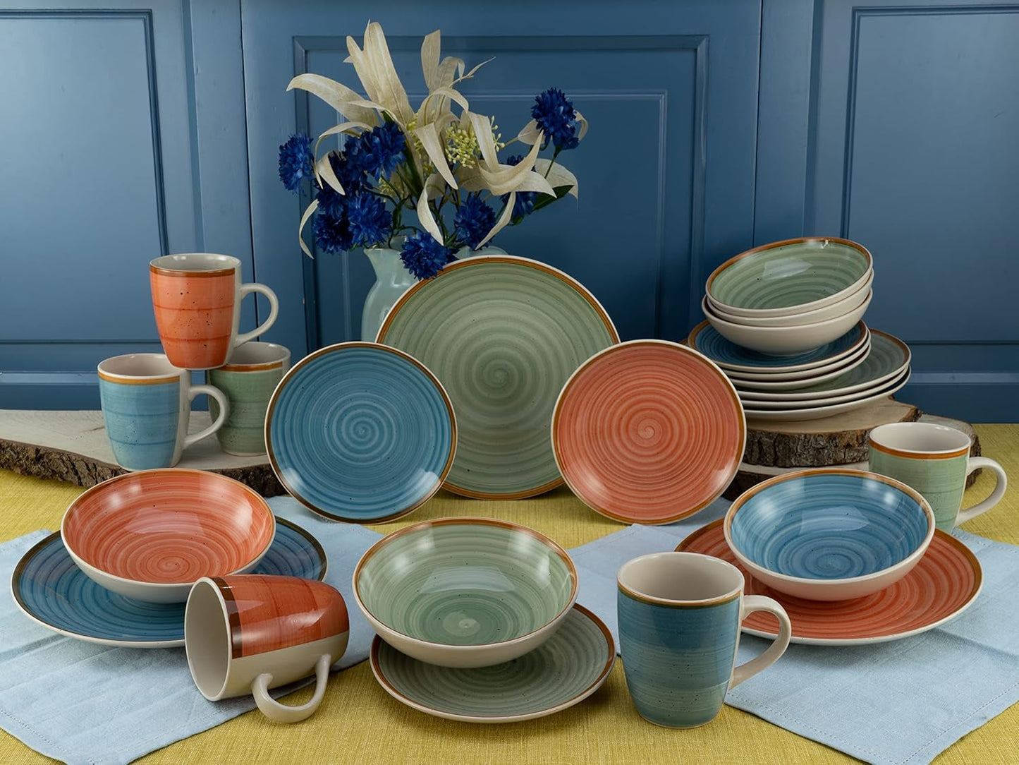 CreaTable, 22851, COUNTRY Series, 24dílná sada nádobí pro 6, porcelánová kombinovaná služba, vhodné do myčky a mikrovlnné trouby, kvalitní výroba