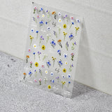 JMEOWIO 3D Nálepka na nehty Bunte Blumen Nálepka na nehty Selbstklebend Nagelaufkleber 5D Stereoskopisch Frühlings Letní Blumen Dekorace Nageldesign Zubehör 2 Blatt