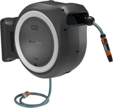 Bezdrátový nástěnný hadicový box Gardena PowerRoll XXL Solo: Automatický hadicový naviják se 40m zahradní hadicí, hadicovým vedením a RollControl, bateriový, odolný vůči UV záření a mrazu (18647-55)