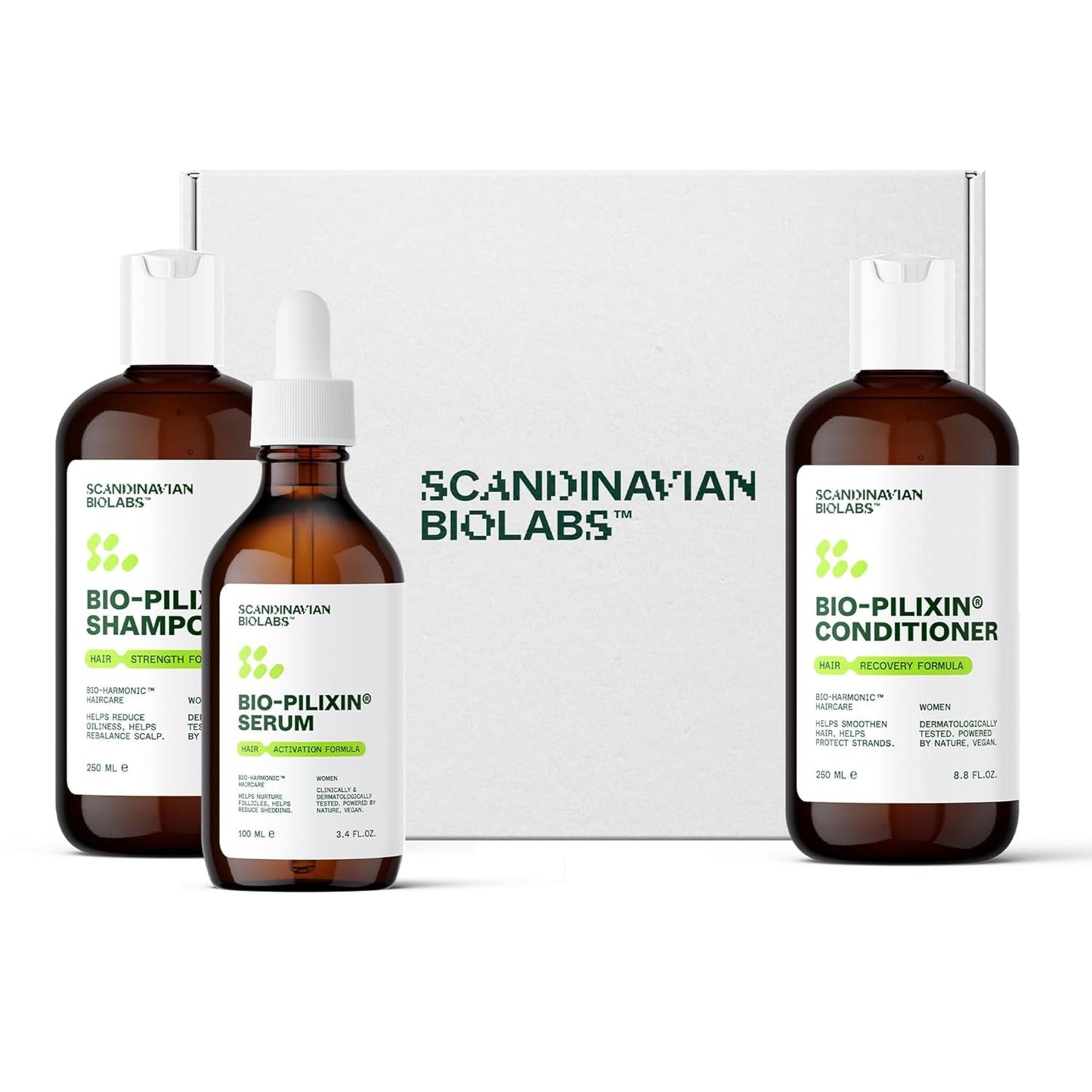 Skandinávský program Biolabs pro růst vlasů pro ženy s klinicky ověřenými výsledky za 45 dní | Léčba vypadávání vlasů (Bio-Pilixin) Péče o vlasy Bio-Pilixin Naty Shop