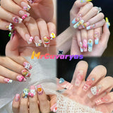 3D nálepky na nehty pro kočky, třpytky na nehty, flitry, pryskyřicové nálepky na nehty, drahokamy na nehty, diamanty pro nail art, včetně voskové tyčinky s drahokamy (barevná kočka)