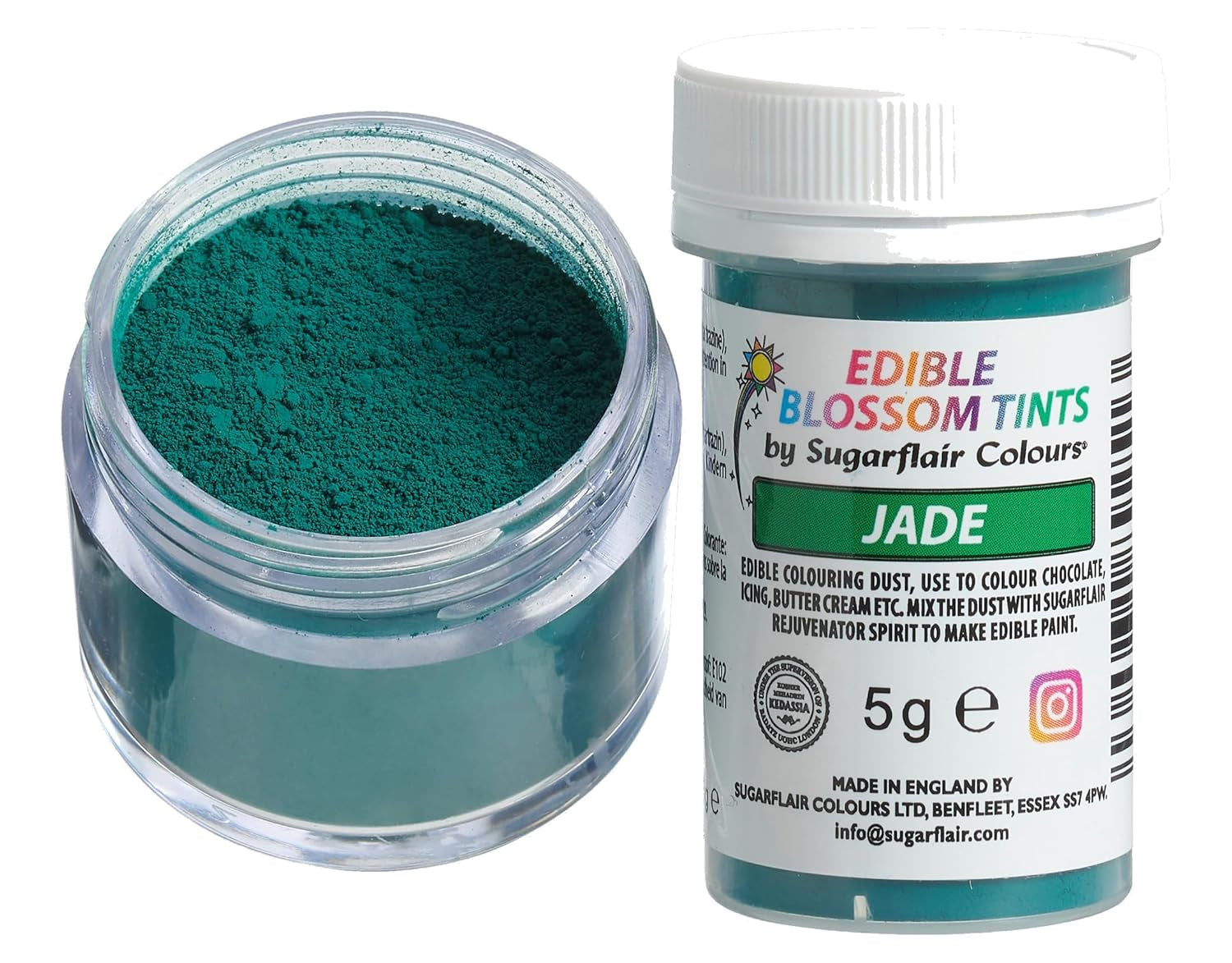 Sugarflair Blossom Tint Dust Jade Food Coloring Powder - Potravinářský prášek na zdobení dortů, cukrovou pastu, fondán, polevu, čokoládu, máslový krém, makarony a další - 5G