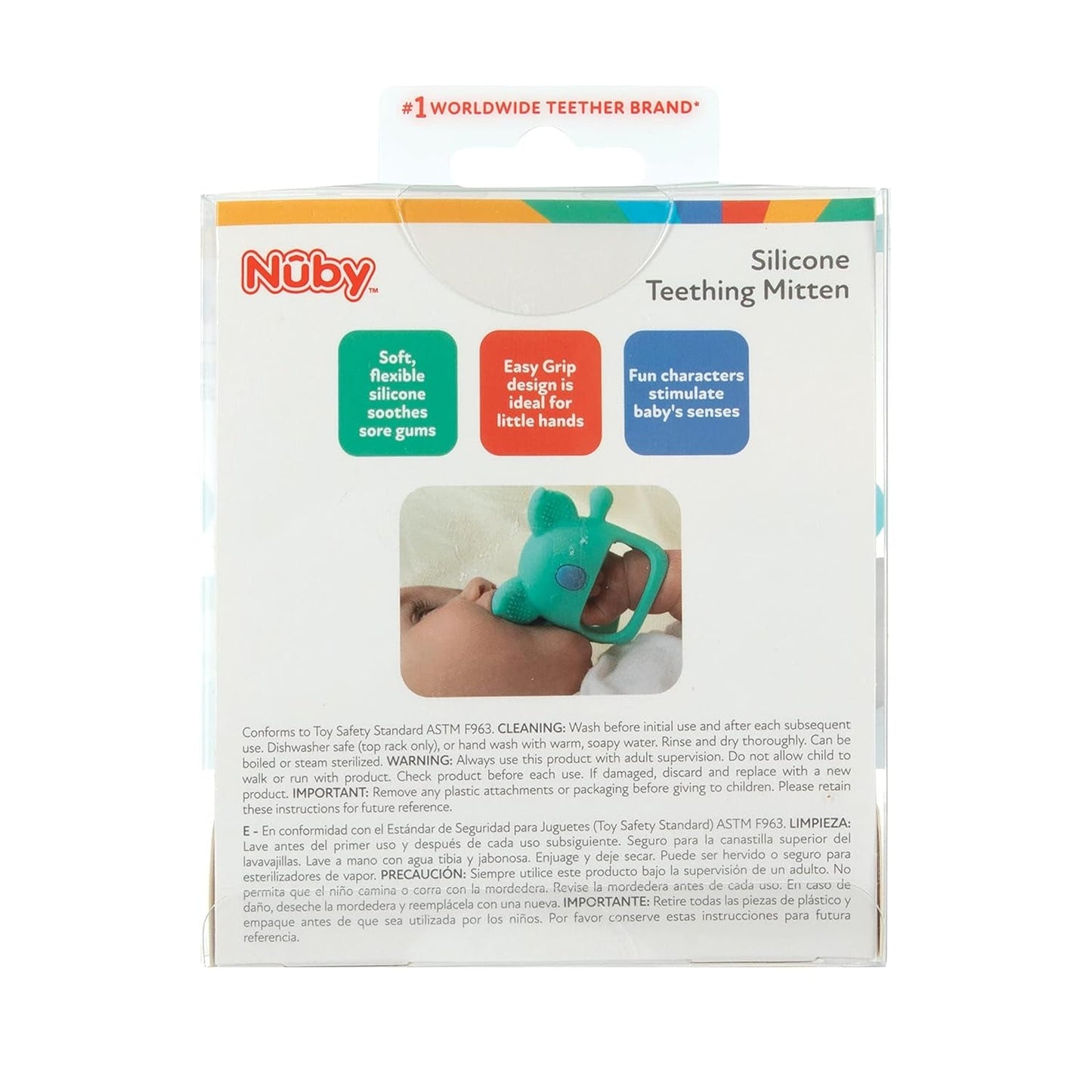 Nuby - silikonová dentální rukavice, BPA Free, modrá koala, 3 měsíce a více