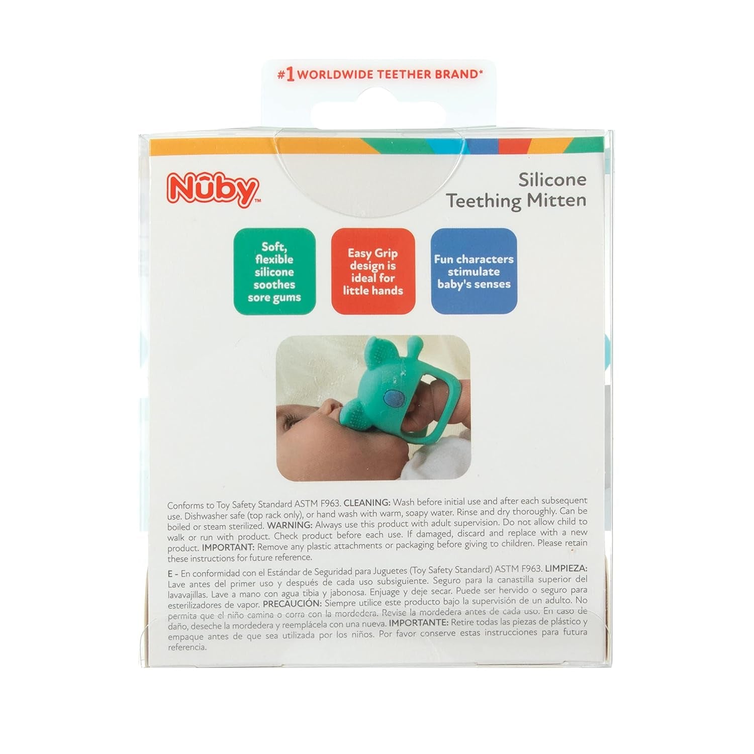 Nuby - silikonová dentální rukavice, BPA Free, modrá koala, 3 měsíce a více