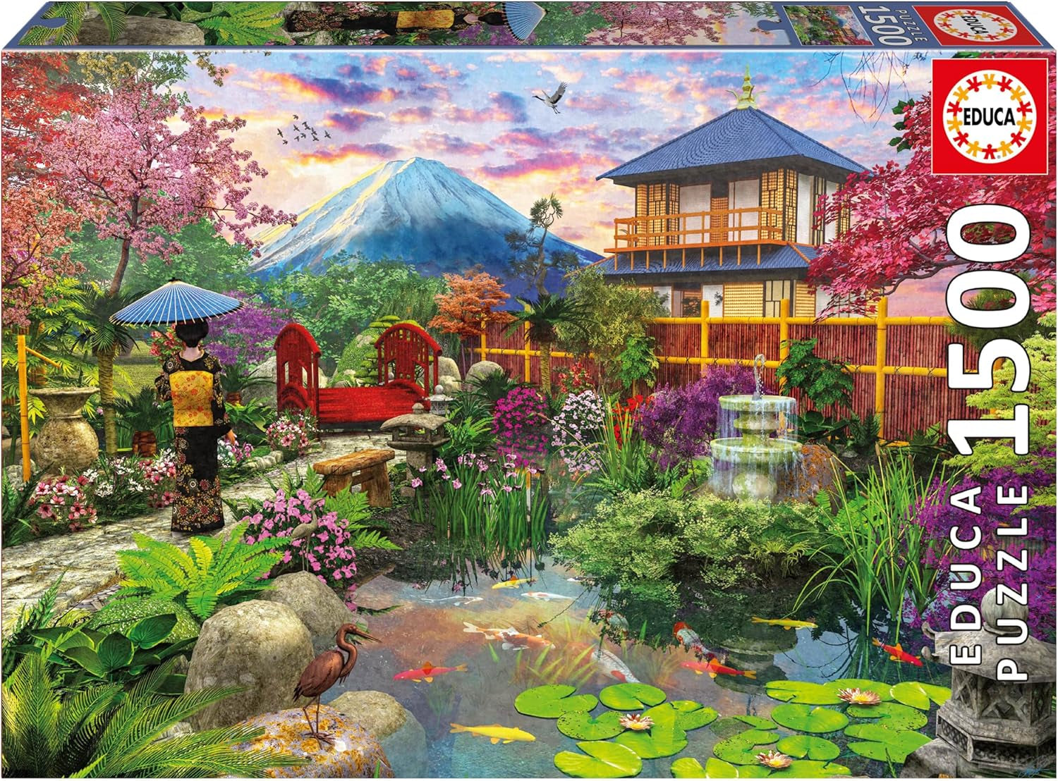 Educa - Puzzle 1500 dílků pro dospělé | Japonská zahrada. Rozměry: 85 X 60 cm. Obsahuje lepidlo na puzzle Fixpuzzle. Na 14 let (19937) Puzzle Naty Shop Výchozí název