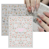 JMEOWIO Nálepka na nehty Frühlings Blume 9 Blatt Nálepka na nehty Selbtklebend Nagelaufkleber Bunte Sommer Blumen Dekoration Nageldesign Zubehör