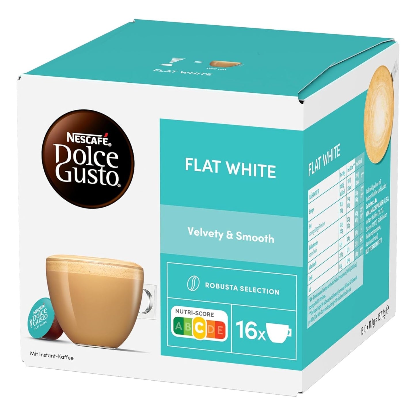 NESCAFÉ DOLCE GUSTO Flat White Kaffeekapseln 3er Pack (3 x 16 kapslí)