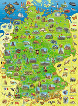 Dětské puzzle Ravensburger - Barevná mapa Německa - 200dílné puzzle pro děti od 8 let Puzzle Naty Shop