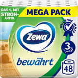Zewa Proven - 48 rolí - První toaletní papír s obsahem slámy - 3 vrstvy