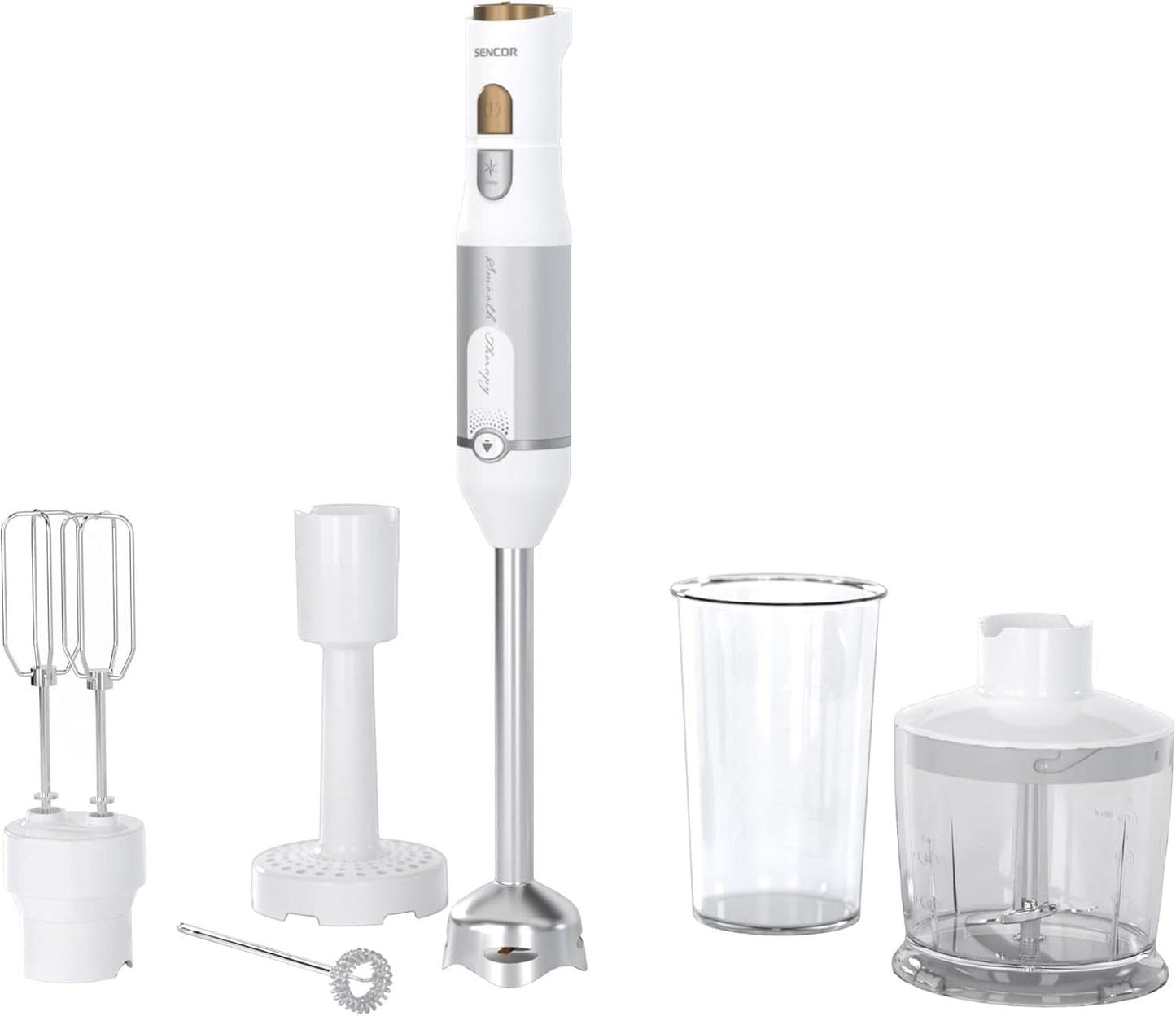 Sencor Multifunktionaler Standmixer, Ultra-Leistungsstark, 6 v 1, 1200 W, Mit Doppel-Schneebesen, Zerkleinerer & Mousseur, Kartoffelstampfer, Quadblade-Klingen Aus Titan, Stufenlose Bucatarie Naty Shop