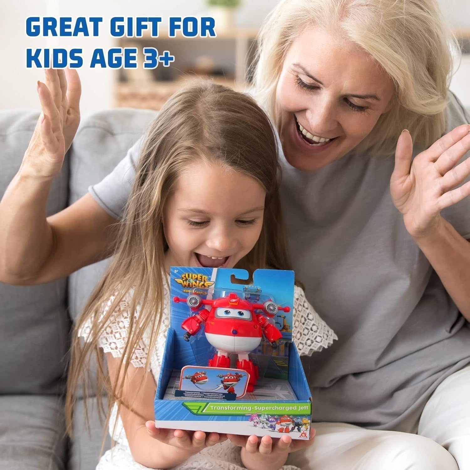 Super Wings 5" transformující postavy 2-balení Transformující přeplňovaný Jett + Tino Transformer Hračka pro chlapce a dívky Věk 3+ Červené akční figurky Naty Shop