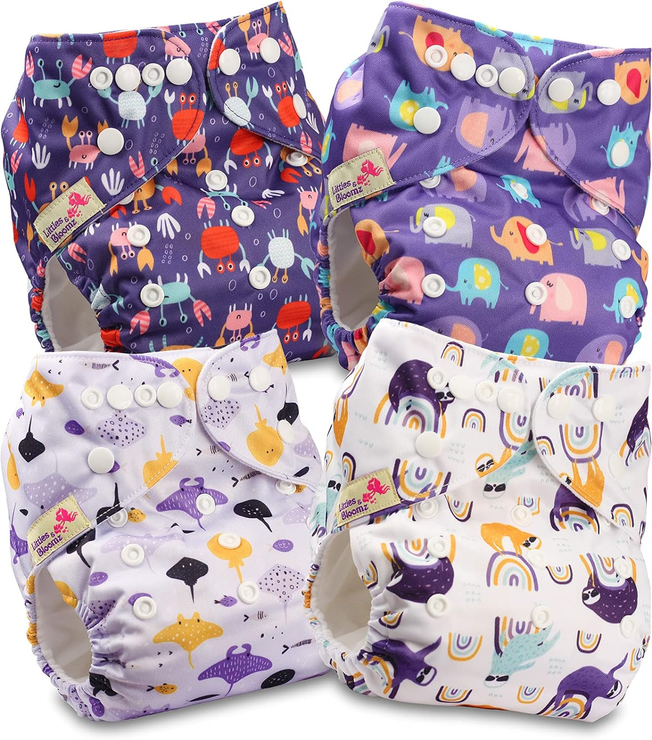 Littles a Bloomz FLP2-0406 Standard Clip opakovaně použitelná plena, 4 plenky