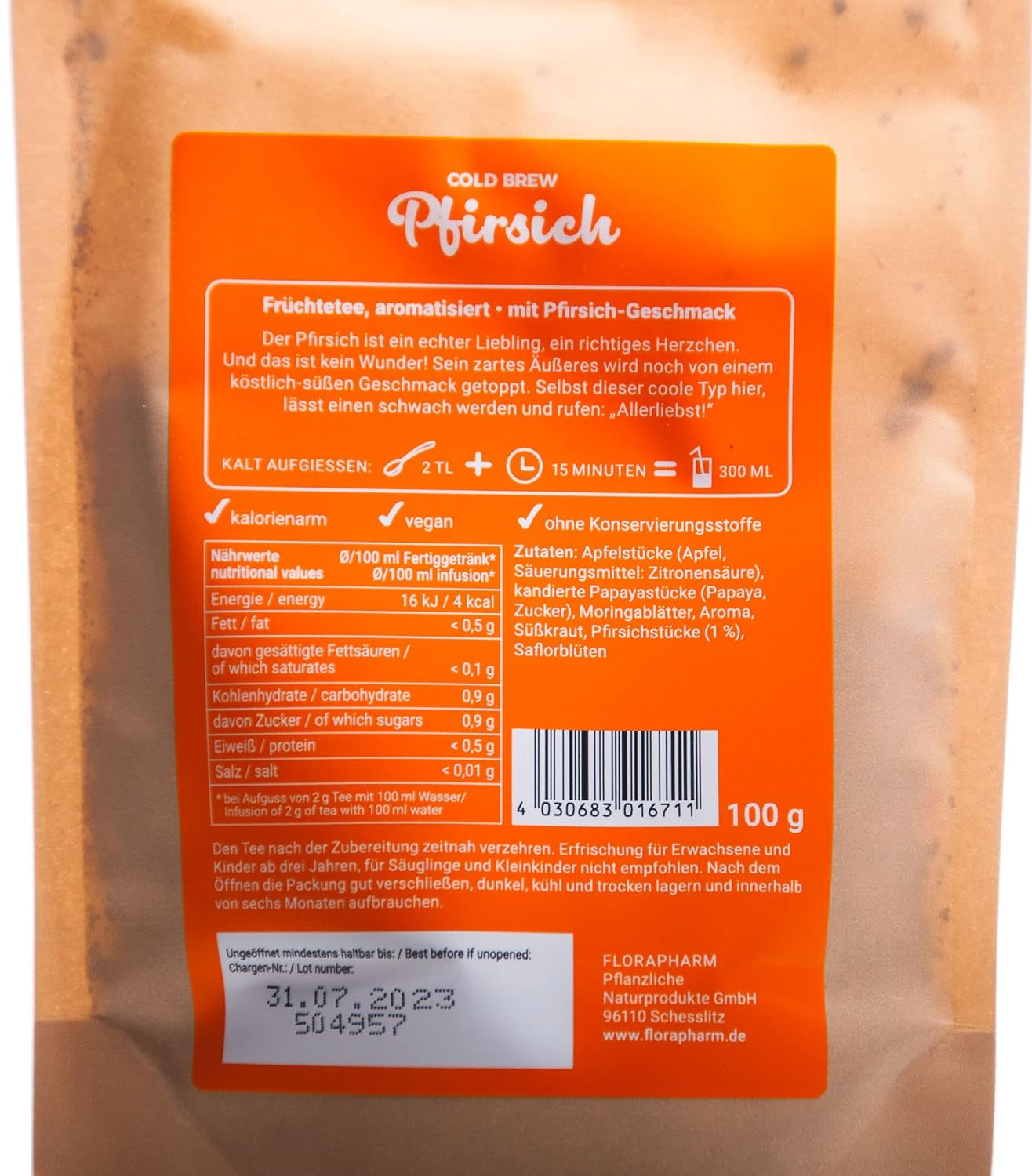 Ovocný čaj Cold Brew "Peach" Studený nálev - 100 g