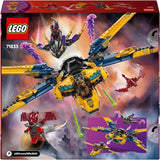 Ras a Arinův LEGO NINJAGO Super Storm Flyer - Hračka s dronem, vystřelovači, čepelemi a motory - Vč. 3 minifigurky na hrdiny nindžů – stavebnice pro chlapce a dívky od 8 let 71833 stavebnice Besuche den LEGO-Store