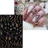 JMEOWIO Nálepka na nehty Weihnachten Gold Glitter Silber 8 Blatt Nálepka na nehty Selbtklebend Nagelaufkleber Schneeflocke Winterurlaub Dekoration Nageldesign Zubehör