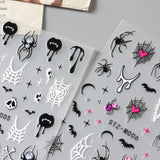 JMEOWIO Nálepka na nehty Halloween 6 Blatt Nálepka na nehty Selbtklebend Nagelaufkleber Dekoration Nageldesign Zubehör