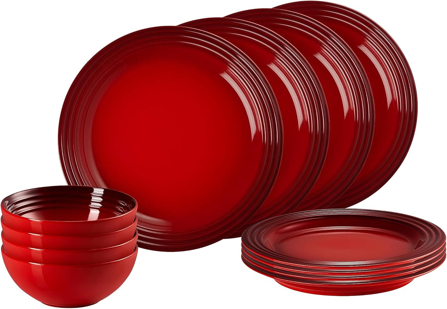 Sada kameninového nádobí Le Creuset, 12 kusů, třešňová červená, 79351000607081