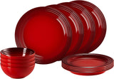 Sada kameninového nádobí Le Creuset, 12 kusů, třešňová červená, 79351000607081