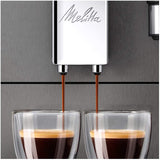 Melitta Avanza - Plně automatický espresso kávovar s mléčným systémem, espressovač s mlýnkem a extra velkou nádrží na vodu (1,5 l) např. cappuccino nebo espresso, mystický titán