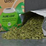 Delicatino - Přírodní zelená PURE LEAF 500G, organická yerba maté bez stopky, čerstvá a bez kouře, organicky pěstovaná, vakuově balená pro maximální čerstvost