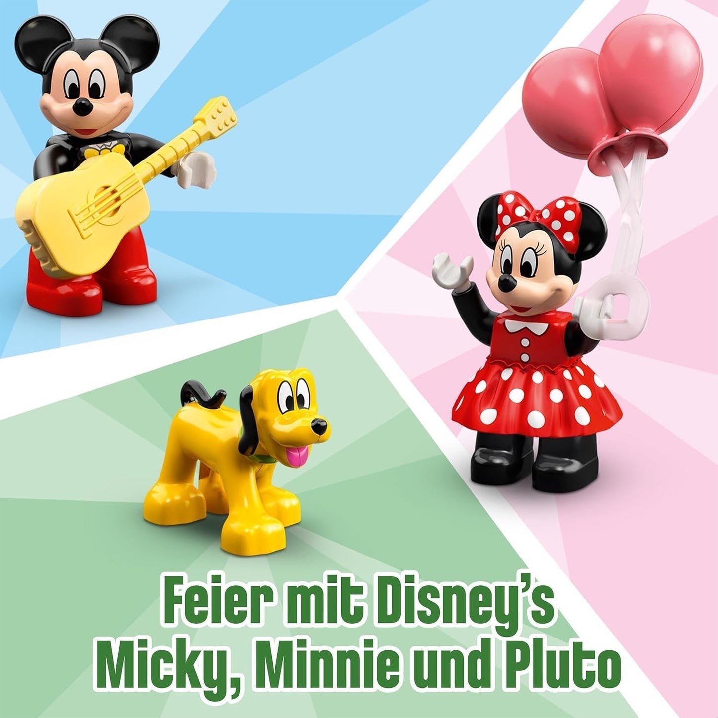 LEGO 10941 DUPLO Disney Mickey a Minnie narozeninový vláček, vláček s dortem a balónky, dárek pro děti od 2 let Stavebnice Besuche den LEGO-Store