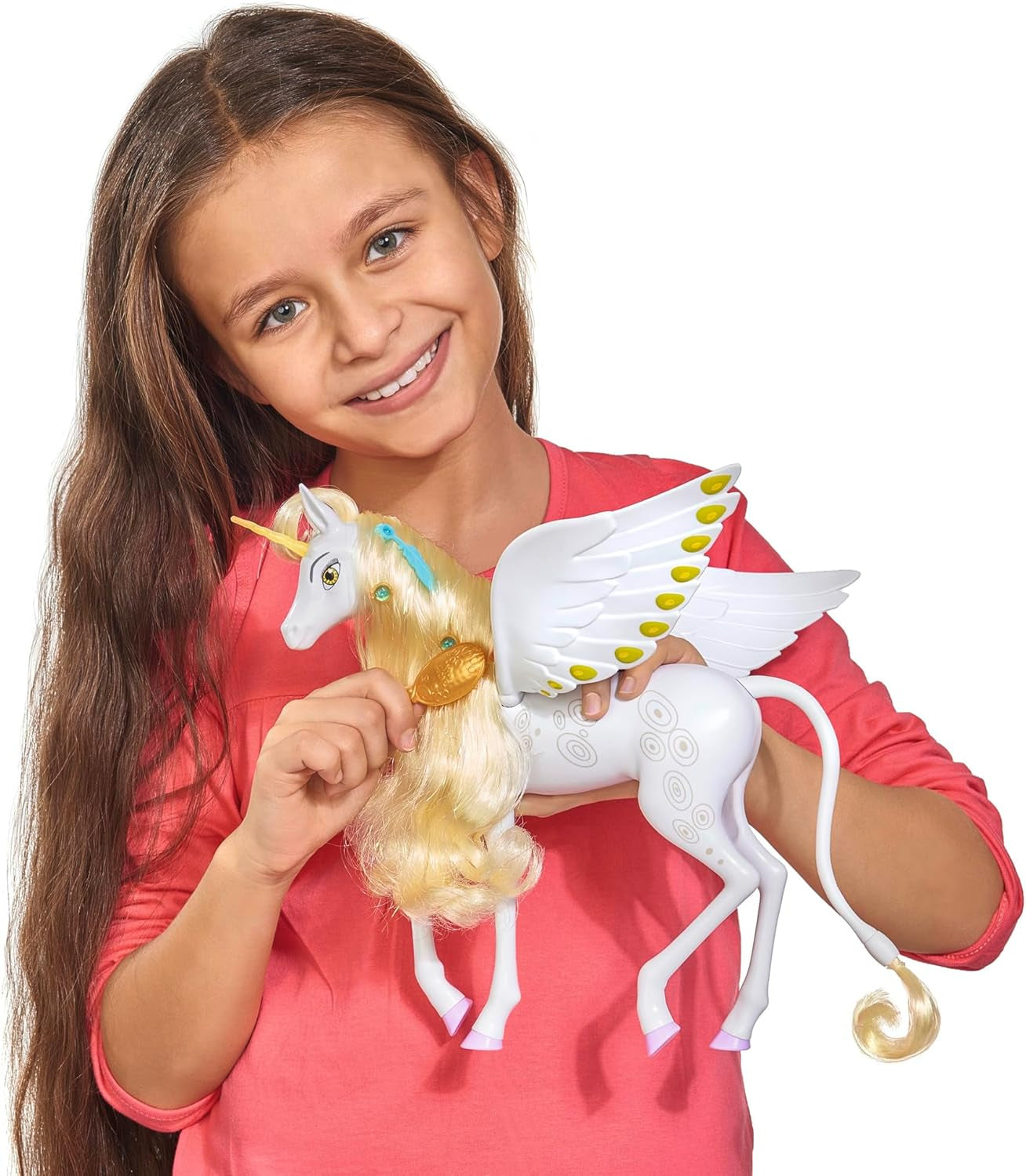 Simba 109480093 - Mia a já Unicorn Onchao, s pohyblivými křídly, sponkami do vlasů, stylingovým kartáčem, kůň na hraní, poník, Centopia, věk 3+, růžová