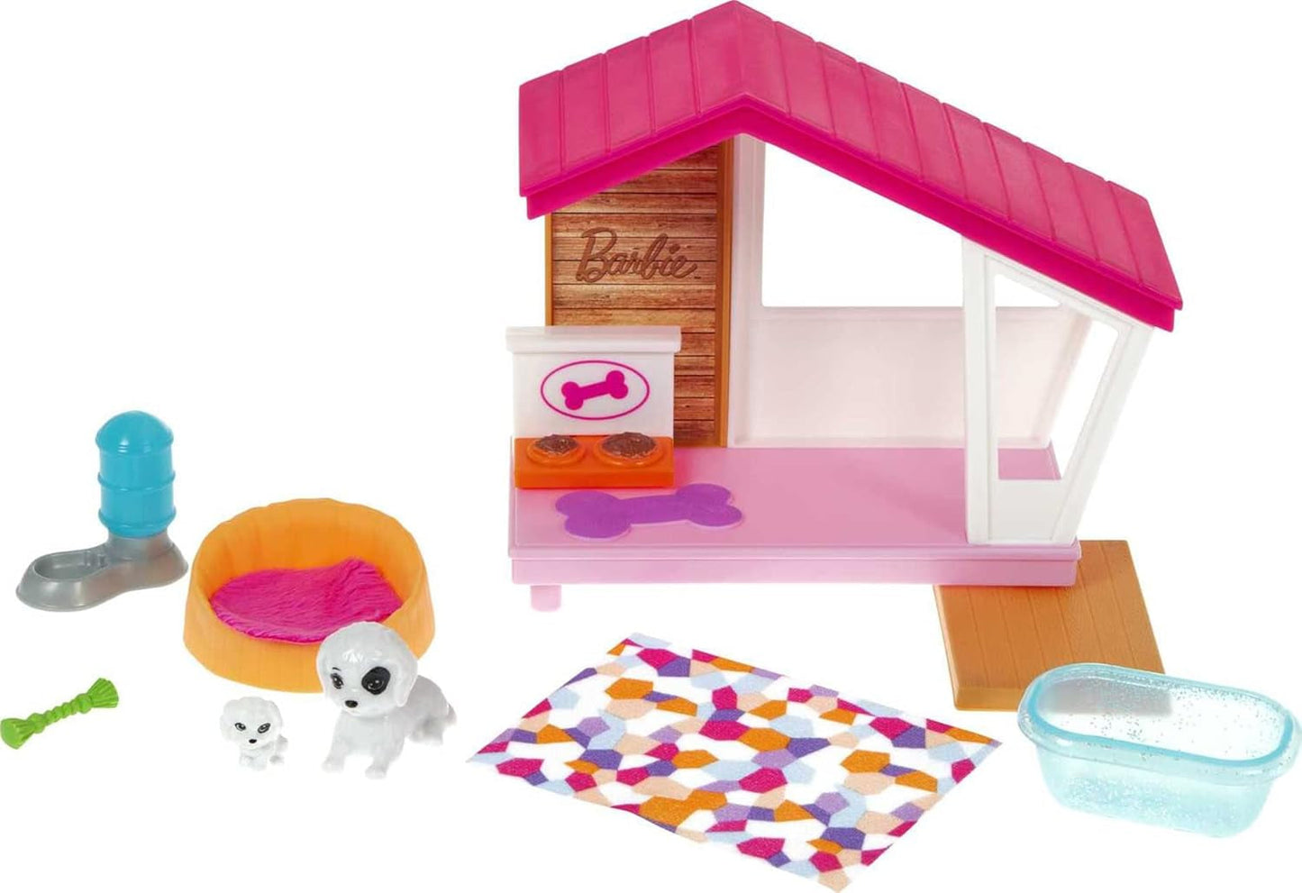 Barbie GRG78 - mini herní sada se 2 pejsky, boudou a doplňky, dárek pro děti 3-7 let Naty Shop Dolls Výchozí název