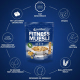 IronMaxx Fitness Müsli - Cookies & Cream, pytel 2 kg | Veganské müsli bohaté na bílkoviny s křupavým obsahem | Nízký obsah cukru a vysoký obsah vlákniny