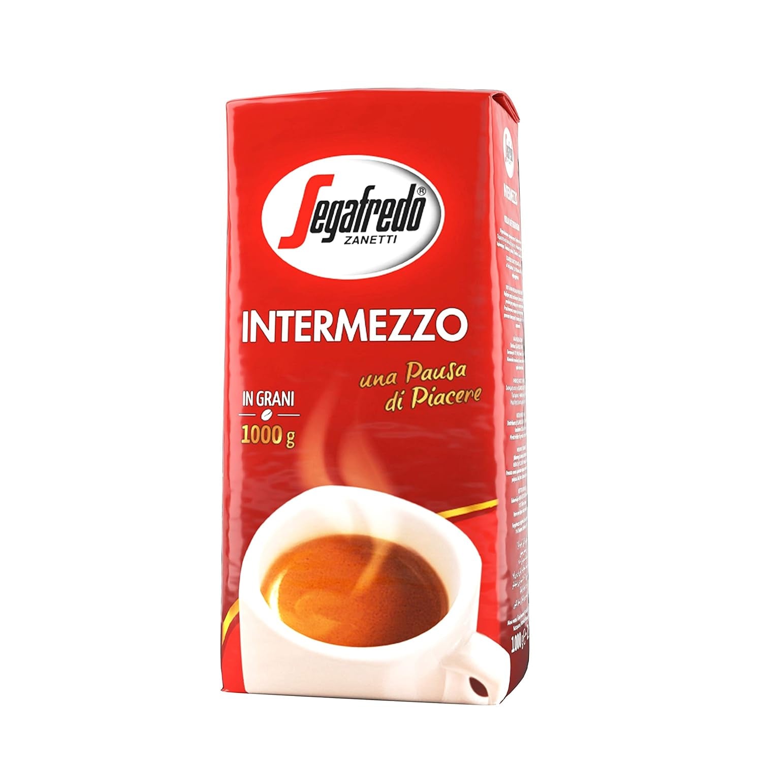 Segafredo Zanetti Intermezzo - Celé fazole (1 kg balení) - Geeignet für alle italienschen Kaffeespezialitäten - Kaffeebohnen mit mitteller Röstung, stark und vollmundig im Gesmack