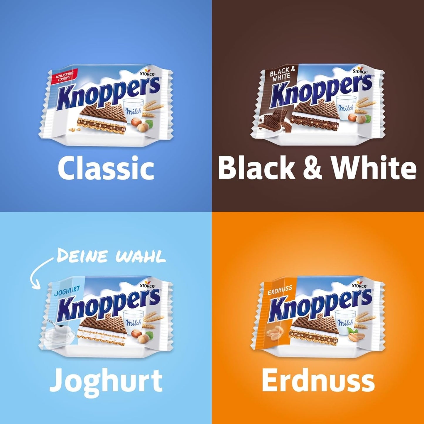 Jogurt – 4 x 200 g – Oplatkové plátky plněné jogurtem a nugátovým krémem, lískovými oříšky a kakaem