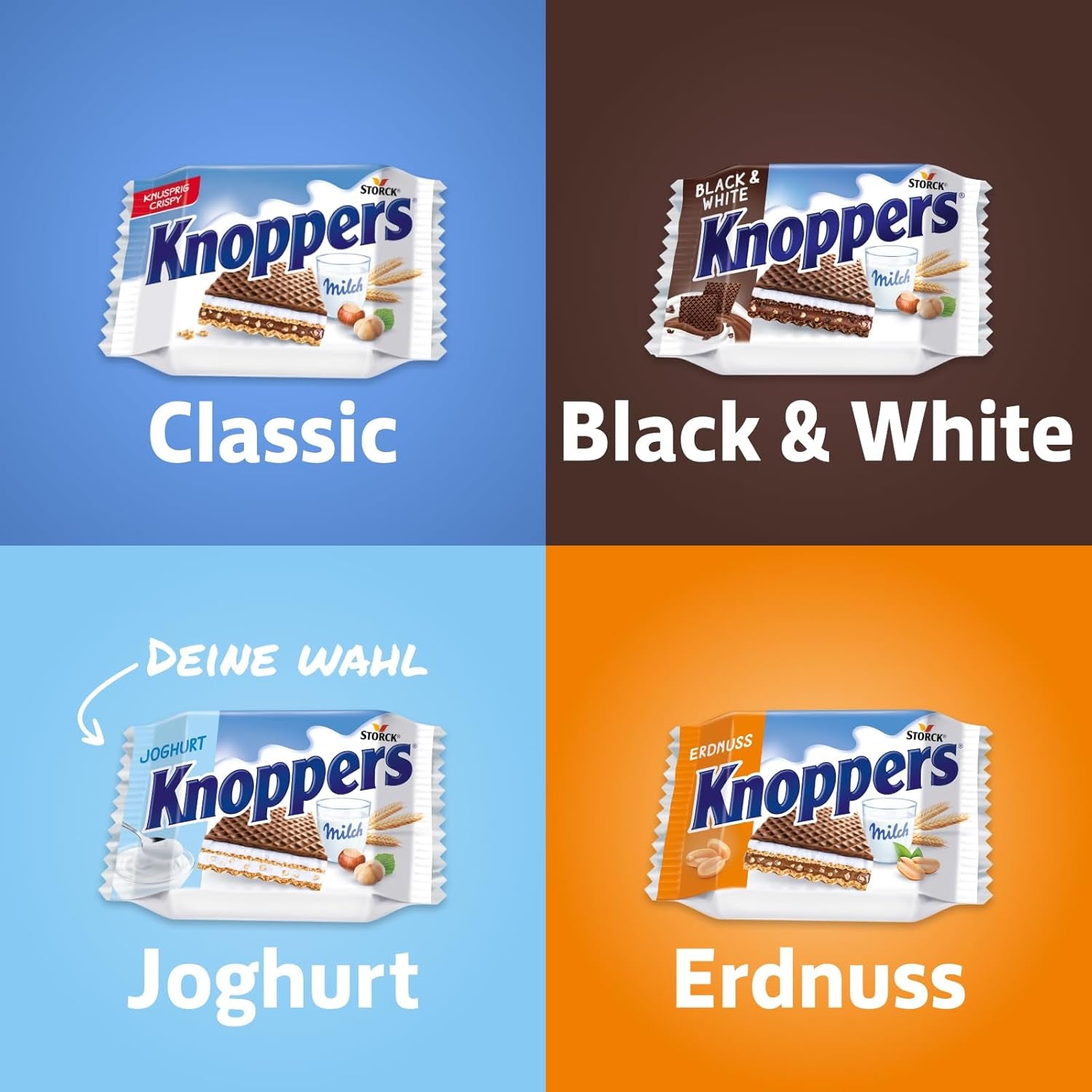 Jogurt – 4 x 200 g – Oplatkové plátky plněné jogurtem a nugátovým krémem, lískovými oříšky a kakaem
