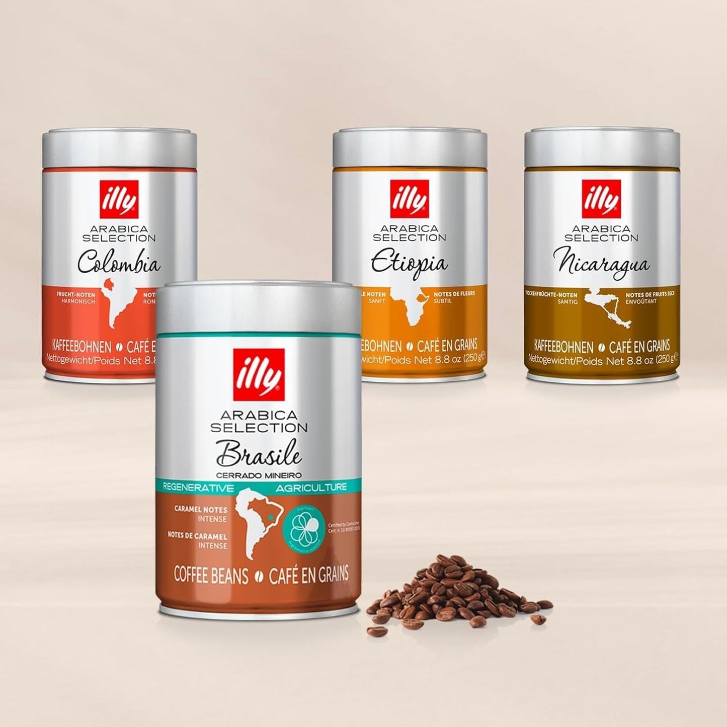 illy, Kaffeebohnen Arabica Selection Costa Rica, 100% Arabica s karamelem, čokoládou a vanillenoten, süßer Gesmack, 1 dávka s 250 g
