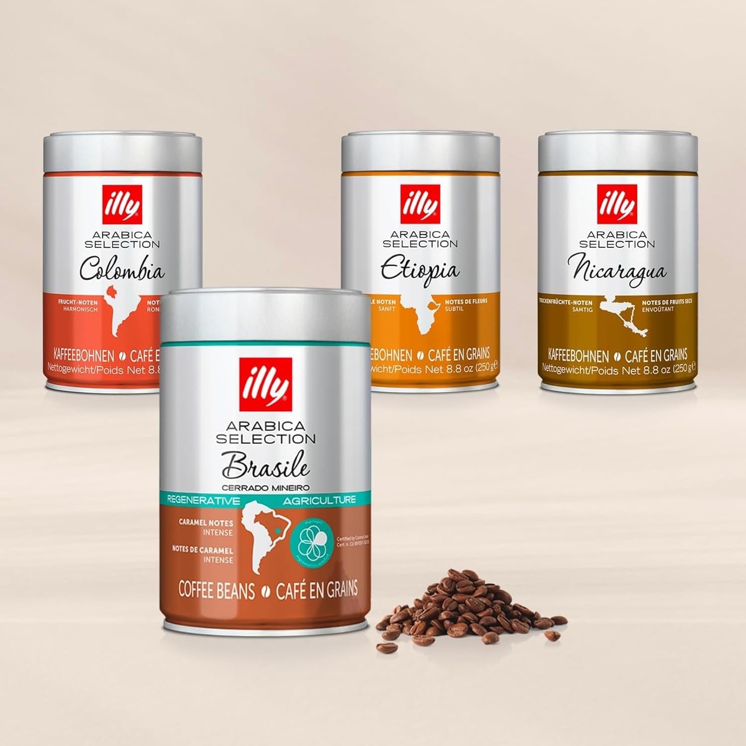 illy, Kaffeebohnen Arabica Selection Costa Rica, 100% Arabica s karamelem, čokoládou a vanillenoten, süßer Gesmack, 1 dávka s 250 g
