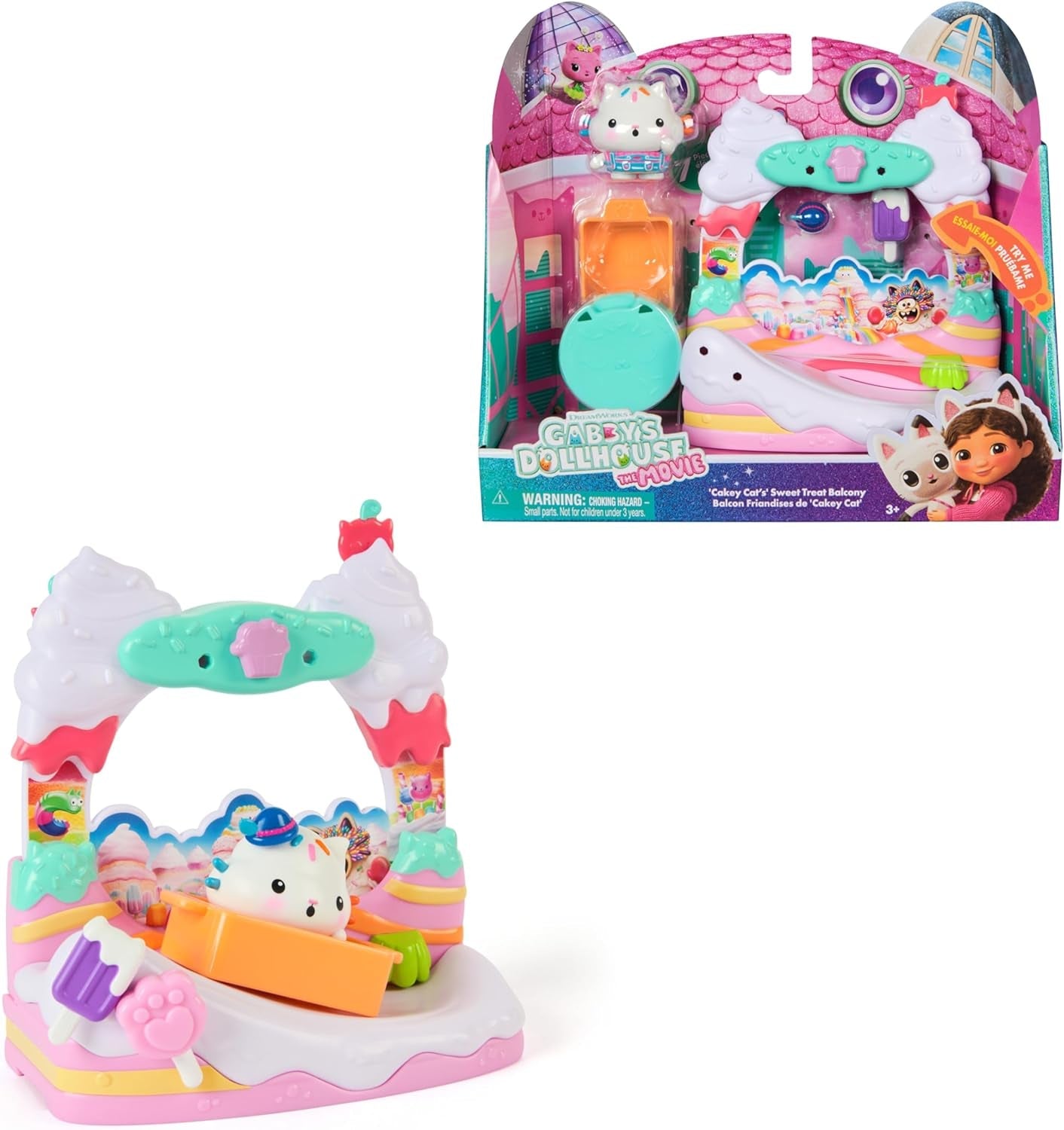 DREAMWORKS DOMEČEK PRO PANENKY GABBY: FILM – Kuchi's Sweet Balcony Playset s figurkami domečku pro panenky a doplňky pro děti od 3 let
