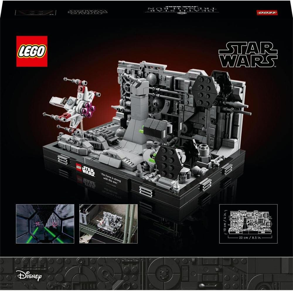 LEGO 75329 Sada diorámat Death Star Trench Run ze Star Wars, sada X-Wing pro dospělé Luka Skywalkera, zboží pro fanoušky nové naděje, dekorace pokoje, dárkové stavebnice Besuche den LEGO-Store