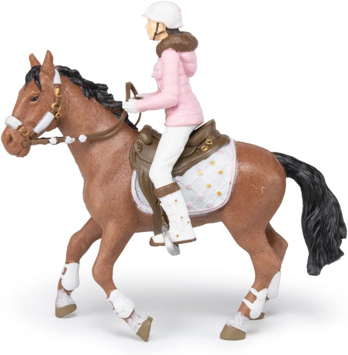 PAPO - Figurka koně - Rider Fashion Winter, vášeň pro ježdění, hračka pro děti od 3 let. Akční figurky Naty Shop
