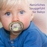 Dudlíky Philips AVENT ultra air - balení 4ks prodyšných dudlíků bez BPA pro miminka 6-18 měsíců, včetně pouzdra na přenášení a sterilizace, vzor želva/velryba (model SCF085/66)