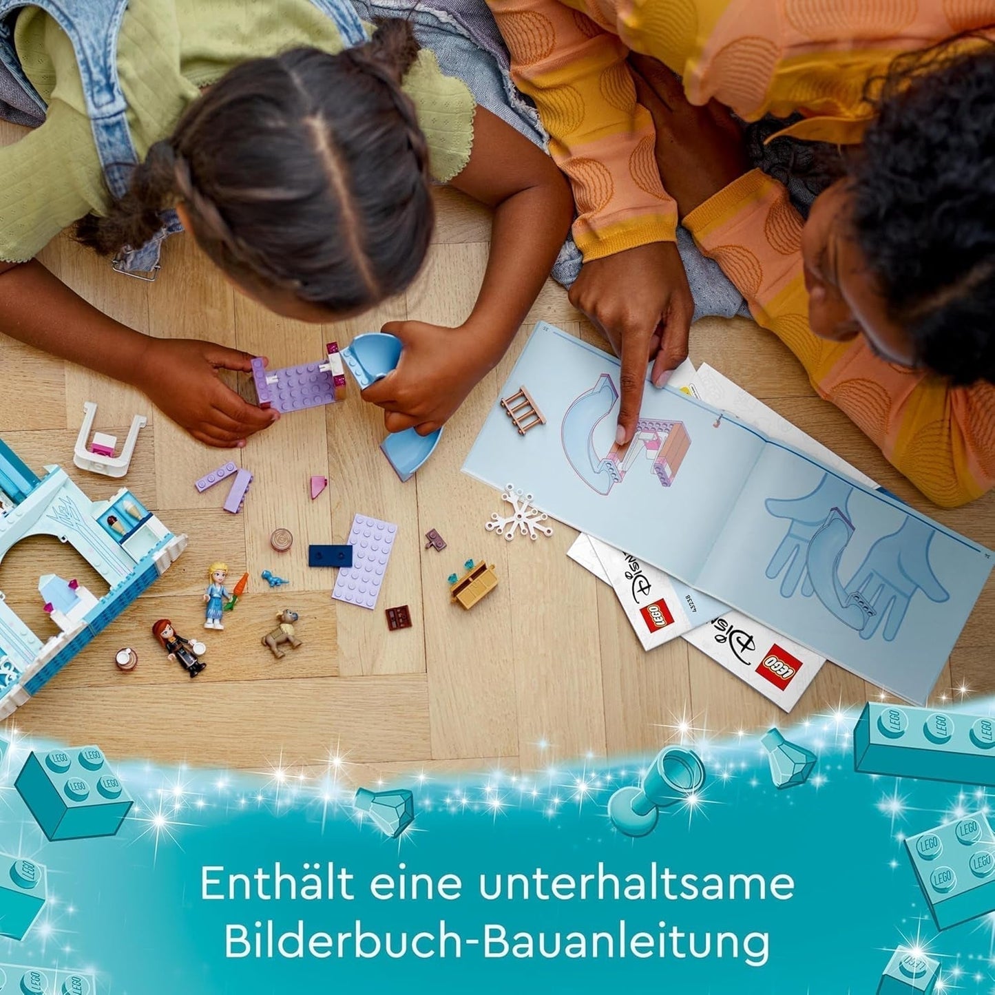 LEGO Disney Frozen Elsin ledový palác, hrad ledové královny, princezna ELSA a hračka pro panenku Annu, navíc 2 figurky zvířat, skvělý dárek pro 4leté dívky a chlapce 43238 Stavebnice Besuche den LEGO-Store