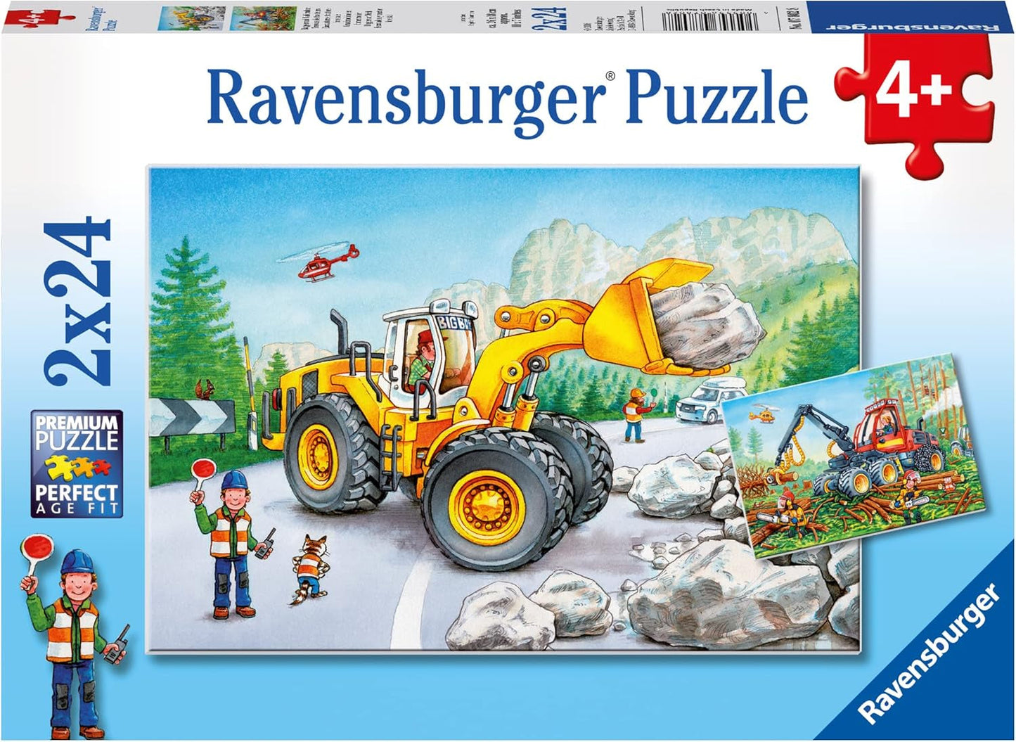 Ravensburger Puzzle pro děti - 07802 Bagr a lesní traktor - Puzzle pro děti od 4 let, s 2X24 dílky Puzzle Naty Shop Single