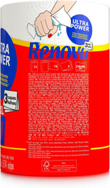 Kuchyňské rolky Renova Renova Ultrapower | 24 XXL rolí = 60 standardních rolí | 3 ultraabsorpční a maximálně odolné vrstvy | Fsc certifikovaný papír
