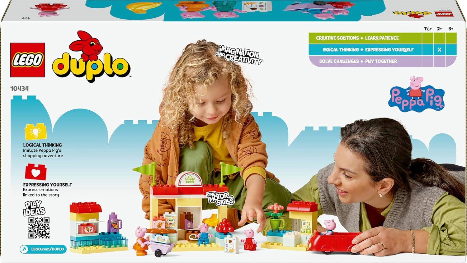 LEGO DUPLO 10434 Peppa's Supermarket: kreativní vzdělávací hračka a herní sada, dárek pro chlapce a dívky od 2 let, podporuje zručnost Stavebnice Besuche den LEGO-Store