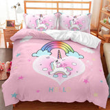 Povlečení pro dívky, Unicorn, 2 povlaky na polštáře Povlečení - dětské Naty Shop Unicorn Pink (model 2) 200×200 Cm