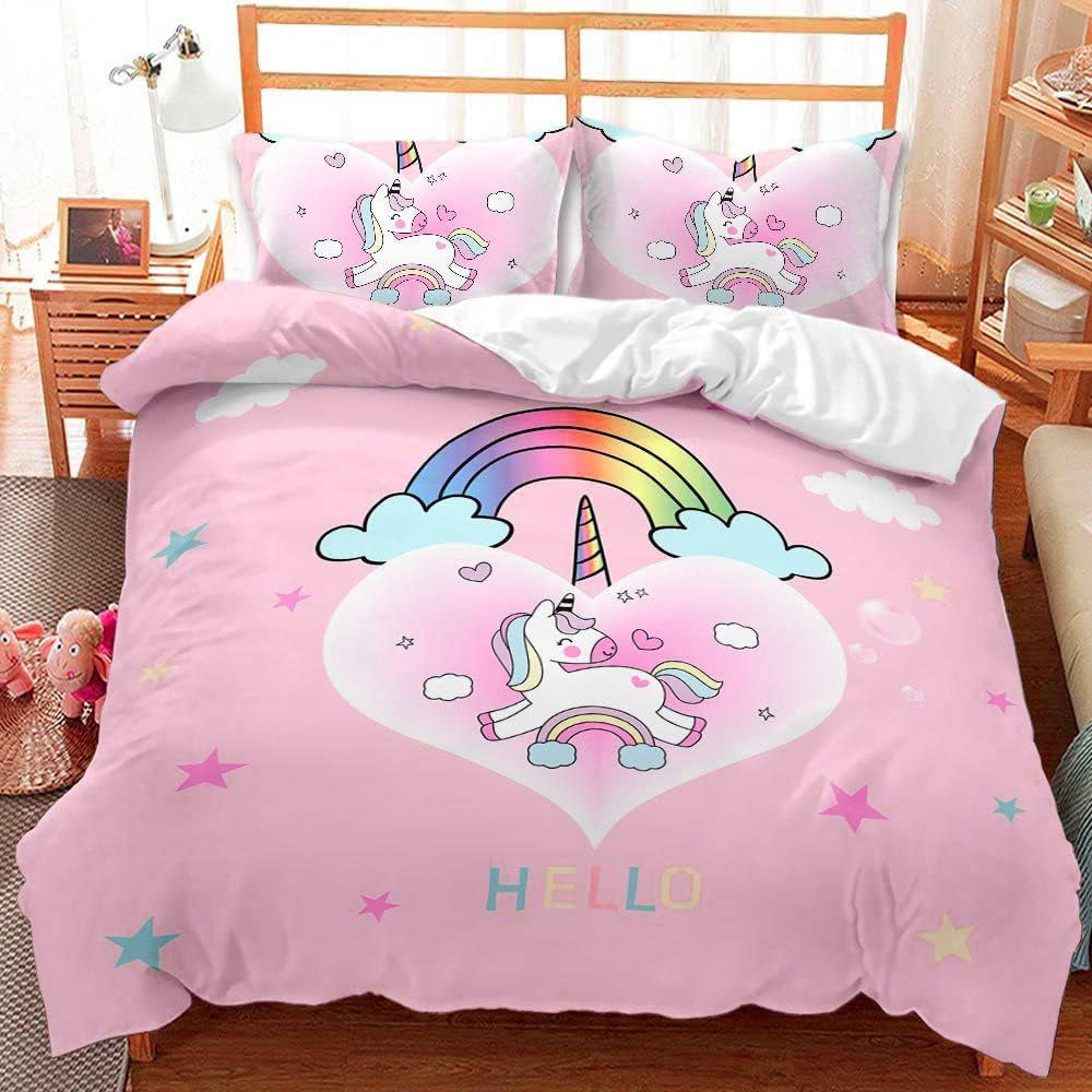 Povlečení pro dívky, Unicorn, 2 povlaky na polštáře Povlečení - dětské Naty Shop Unicorn Pink (model 2) 200×200 Cm