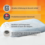 TEMPUR EASE polštář na spaní z paměťové pěny, ergonomický polštář na podporu krku pro jakoukoli polohu spánku, pevná podpora, 50 x 31 x 10/5 cm, bílé standardní polštáře Naty Shop