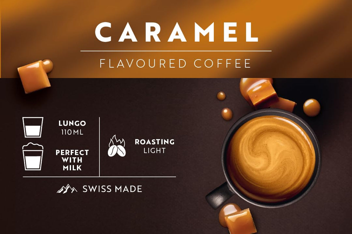 Café Royal Kaffee s karamelovou příchutí – Kaffeekapseln kompatibilní s Nespresso®, krémová, helle Röstung, 100 % Arabica, Rainforest Alliance, 100 Kapseln