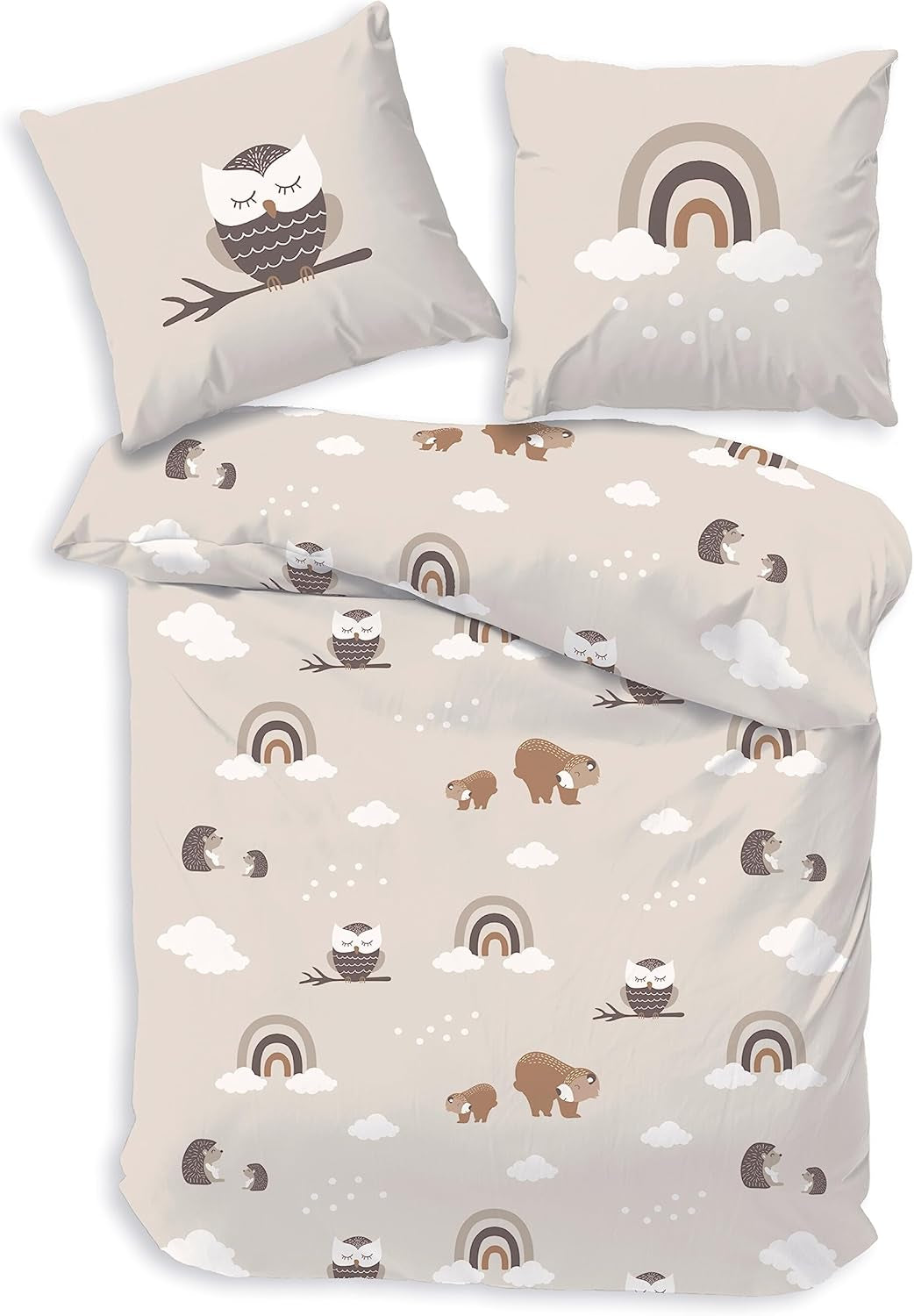 Dětské povlečení, liška, sova a lesní zvířátka, 100% bavlna Povlečení - dětské Naty Shop Owl