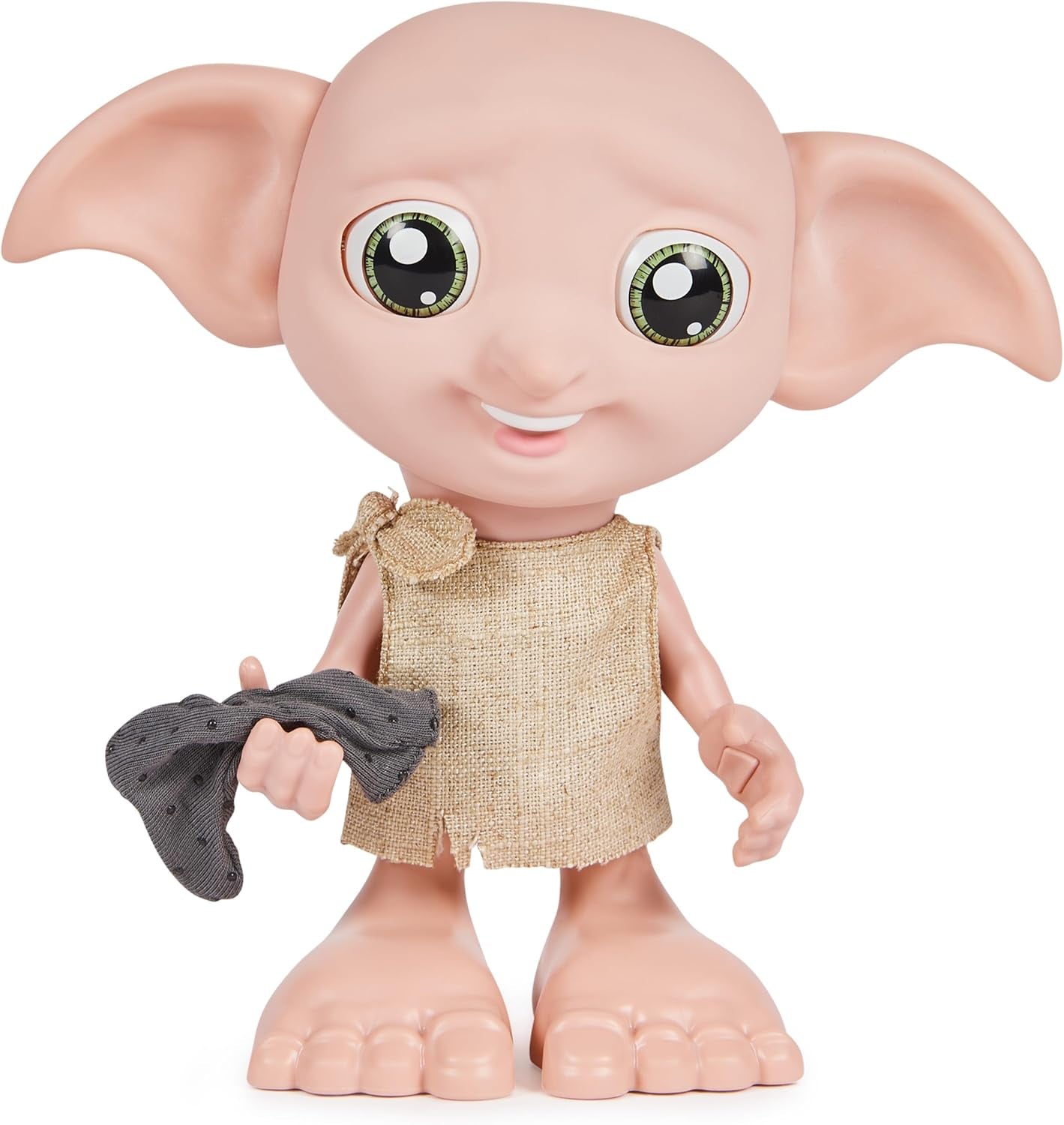 Spin Master 6067280 Kouzelnický svět Harry Potter Kouzelná interaktivní panenka Dobby Elf, 30+ zvuků a frází, 21,6 cm, dětská hračka, černá