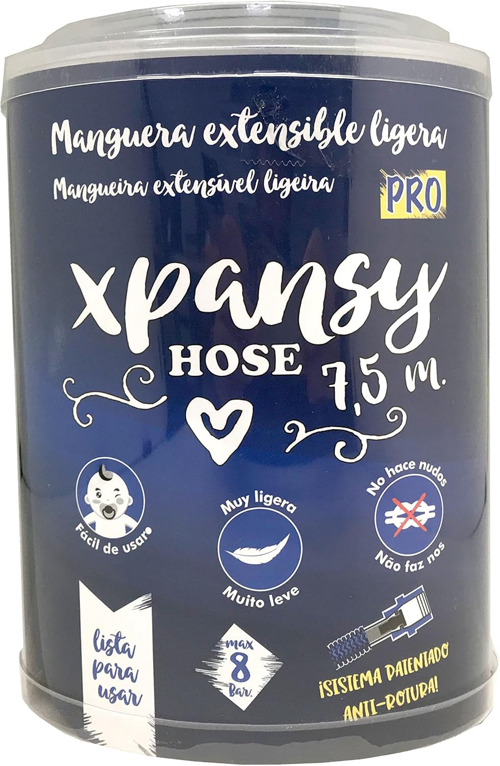Pro C2607B hadice prodlužitelná s Presión del Agua, Azul, 7,5 metru